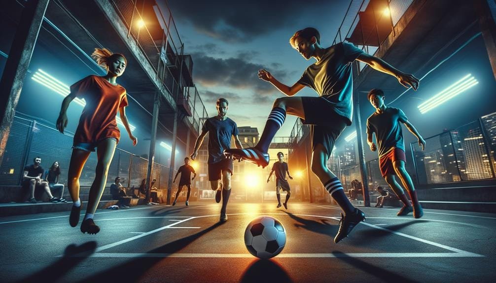 vibrant street soccer concept